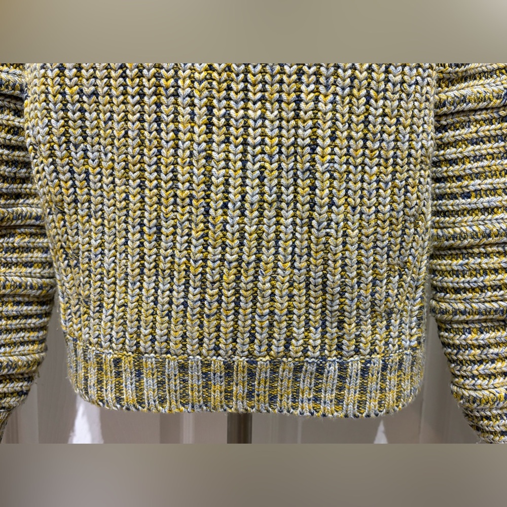 Maje Mous Oversized Yellow Multi Marled Chunky Ribbed Knit Wool Blend Sweater - Picture 7 of 14